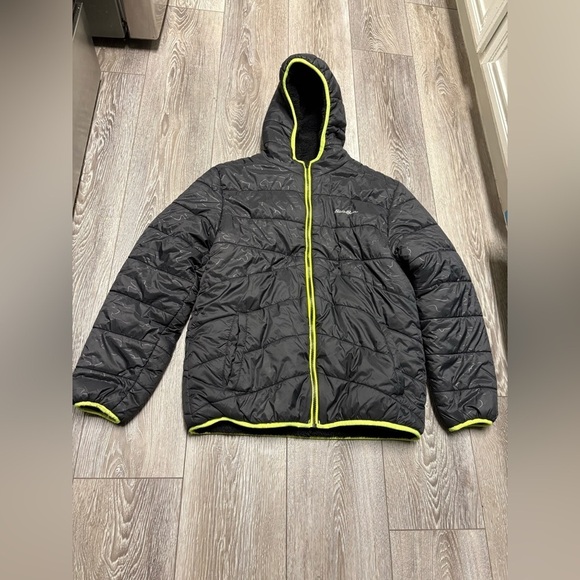 Eddie Bauer Other - Eddie Bauer Black Puffer Jacket with Neon Accents for youth
